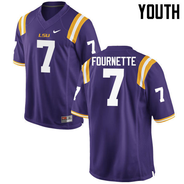 Youth LSU Tigers #7 Leonard Fournette College Football Jerseys Game-Purple